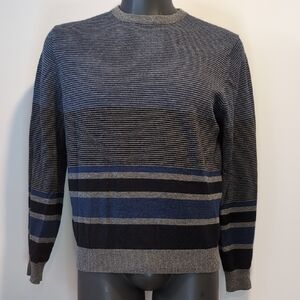 Holt Renfrew HR2 Striped Gray and Blue Sweater